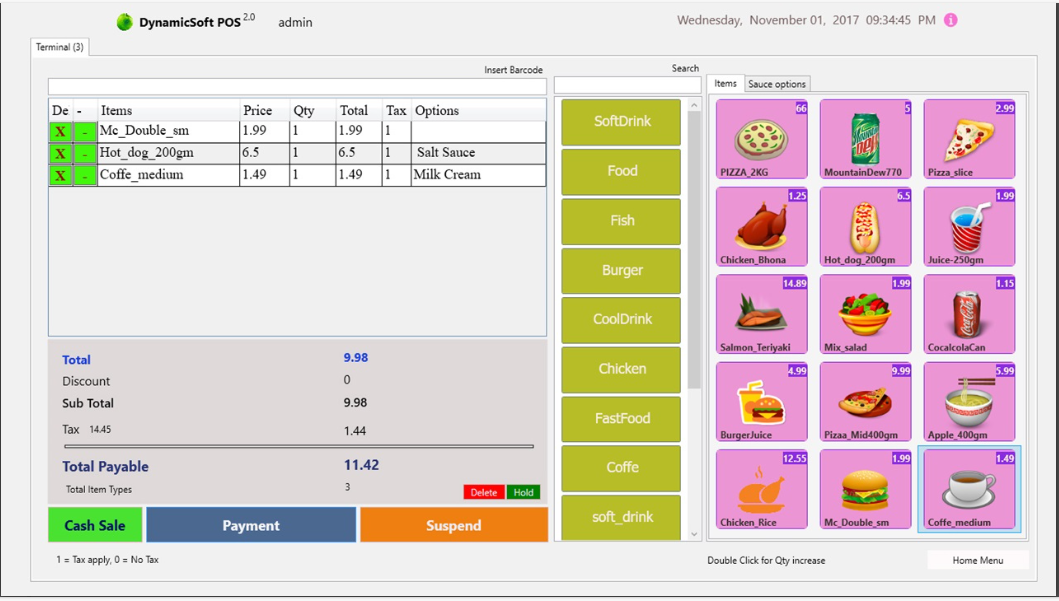 Restaurant Point of sale system